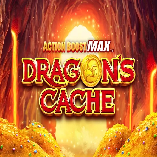 Action Boost Max Dragon's Cache slot visual from SpinPlay Games available on fg-foxs.nl