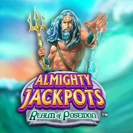 Almighty Jackpots – Realm of Poseidon online game logo by Novomatic on fg-foxs.nl